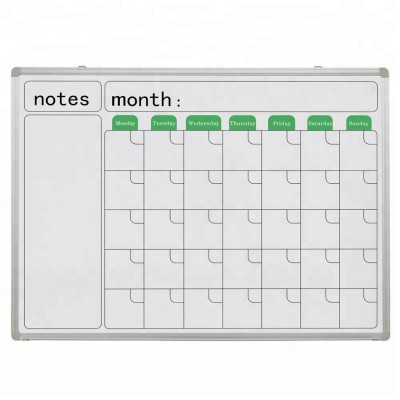 custom printed white board magnetic Silk screen white board calendar